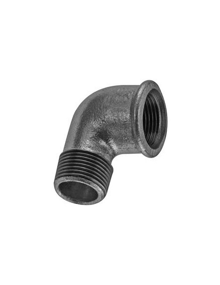 Gomito zincato a 90° M.F. cuore bianco produzione europea