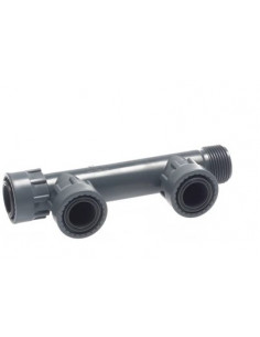 Vorgeformter Verteiler d.1" mit 2 PVC-Ausgängen