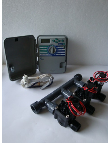 Kit mit 3 Magnetventilen + XCH-Programmiergerät + Regensensor