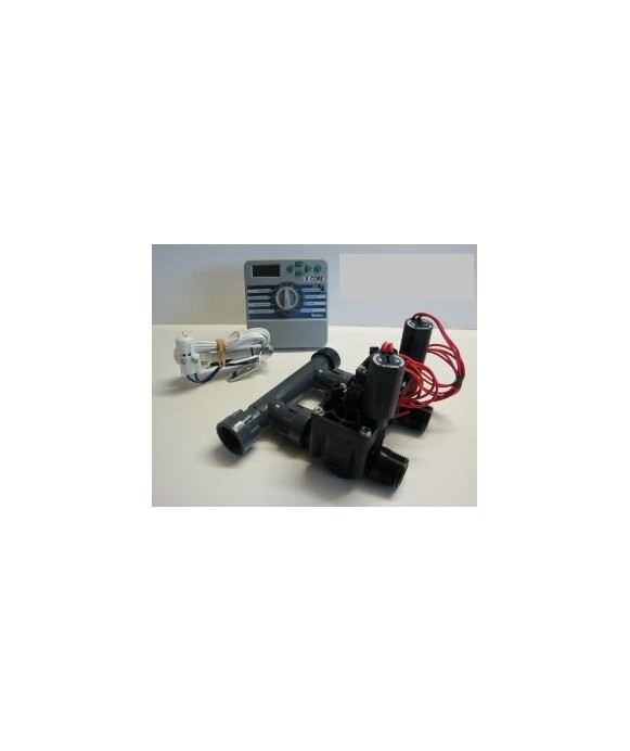 Kit mit 2 Magnetventilen + Indoor-Programmiergerät + Regensensor