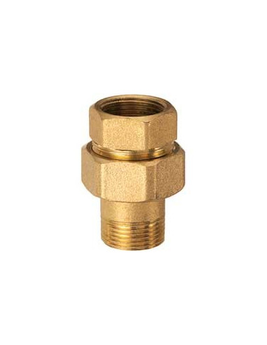 Pipe coupling 3 pieces M-F in brass