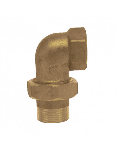 Pipe coupling curved M-F in brass