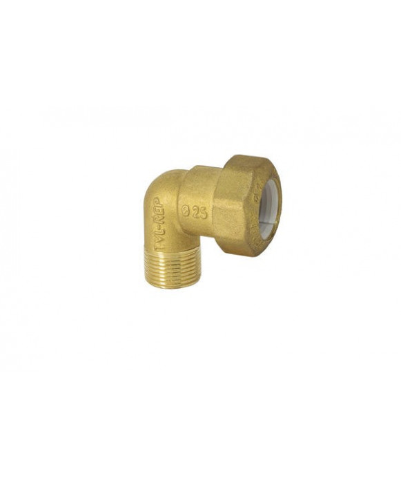 Curve fitting Male in brass for PE pipe
