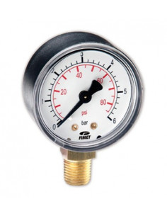 Manometer 0-15 BAR im Glycerinbad mit Edelstahlgehäuse -...