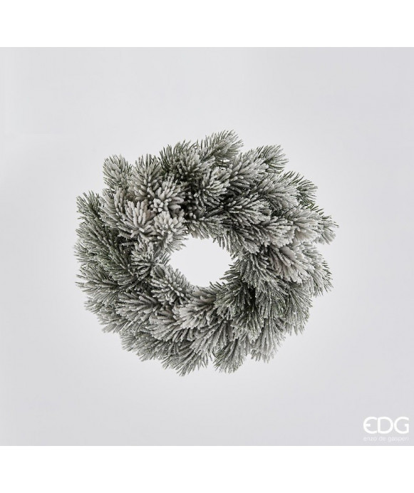 EDG Corona di pino innevata D.25 per decorazioni natalizie