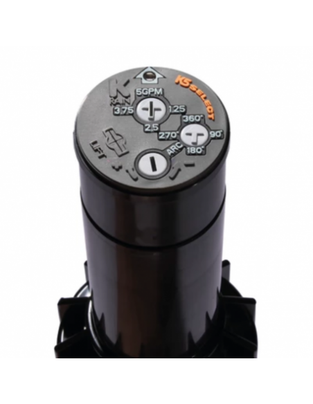 Krain K5 Select-Rain Sprinkler – Schwarz, 3/4 Zoll, Einstellbar 40–360°, Reichweite 7,5–13,5 M