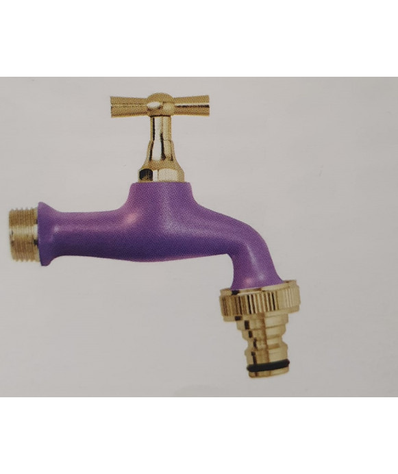 Painted garden faucet - with brass yellow finish