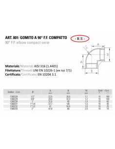 FF Ellbogen aus Edelstahl - KOMPAKT - AISI 316 2