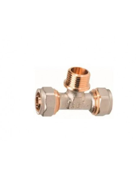 Tee with male thread for multilayer pipe