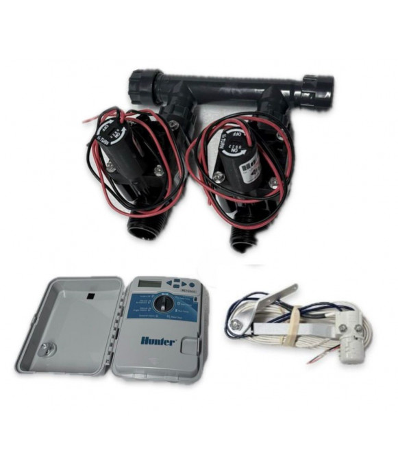 Kit with 2 valves + controller XCH + rain sensor
