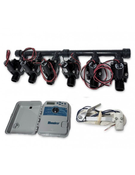 Kit mit 6 Magnetventilen + XCH-Programmiergerät + Regensensor