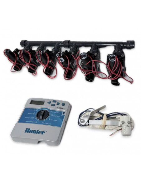 Kit with 6 valves + indoor controller + rain sensor