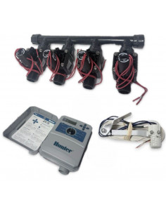 Kit with 4 valves + outdoor controller + rain sensor