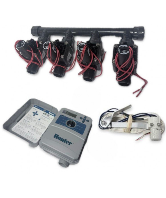 Kit 4 électrovannes + programmateur extérieur +...