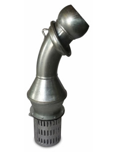 Intake valve with galvanized curve 45° -  from 100 to 150 mm